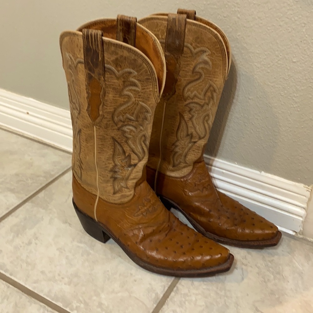 Lucchese size 7b ostrich boots